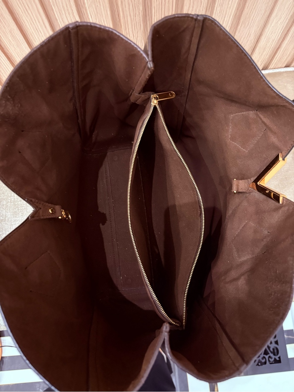 Inspired Black & Brown Two-Tone Leather Tote - Picture 6 of 6